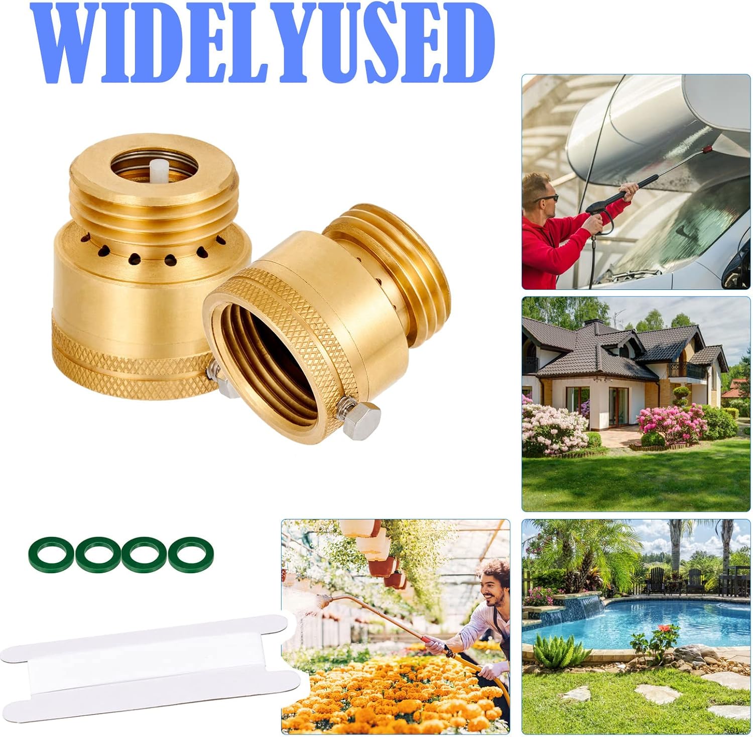 Buy 2 Pack Brass Vacuum Breaker 3/4 Inch GHT Hose Bibb Connector