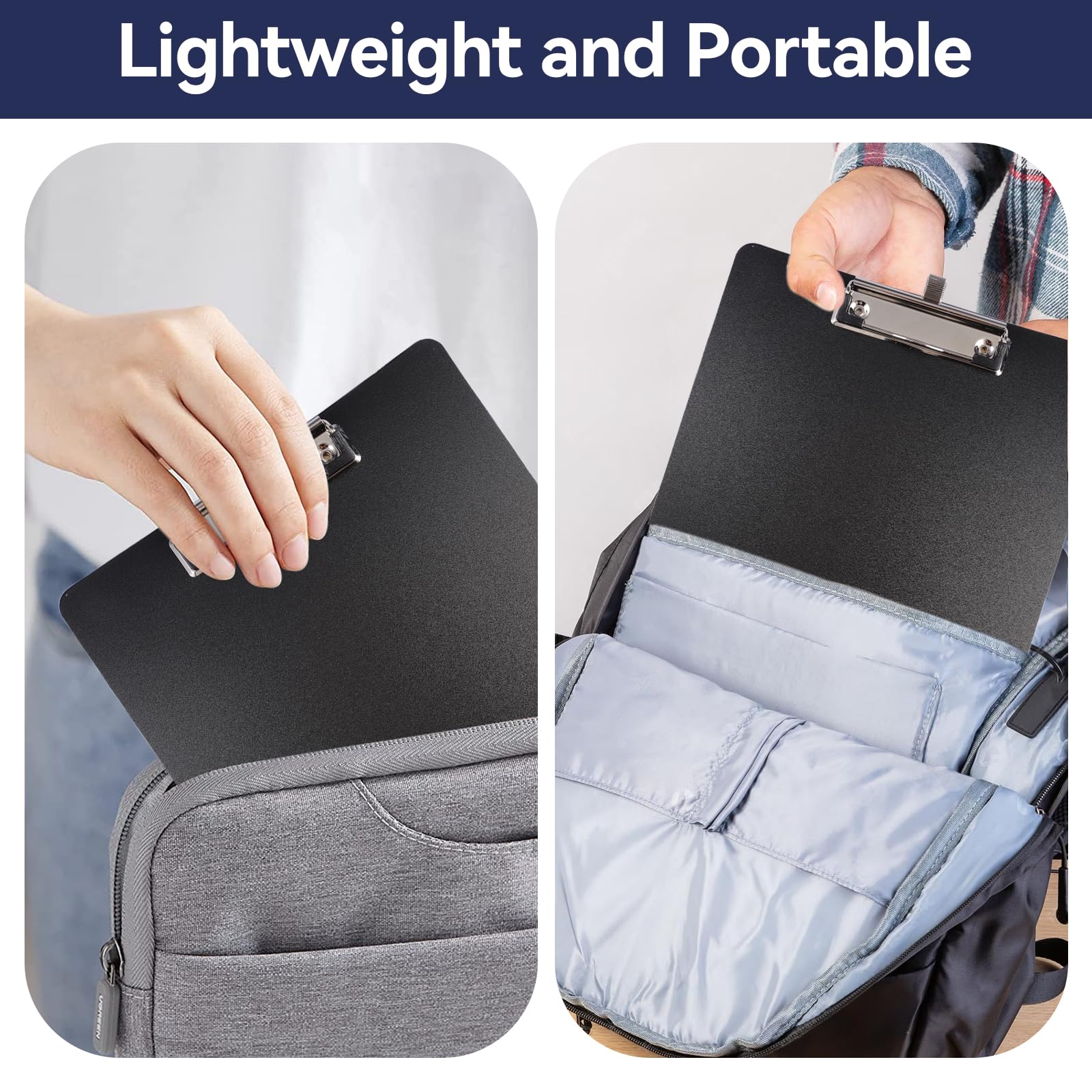 4 Porte Bloc A4 En Plastique Rigide Avec Pince Métal Et Anneau