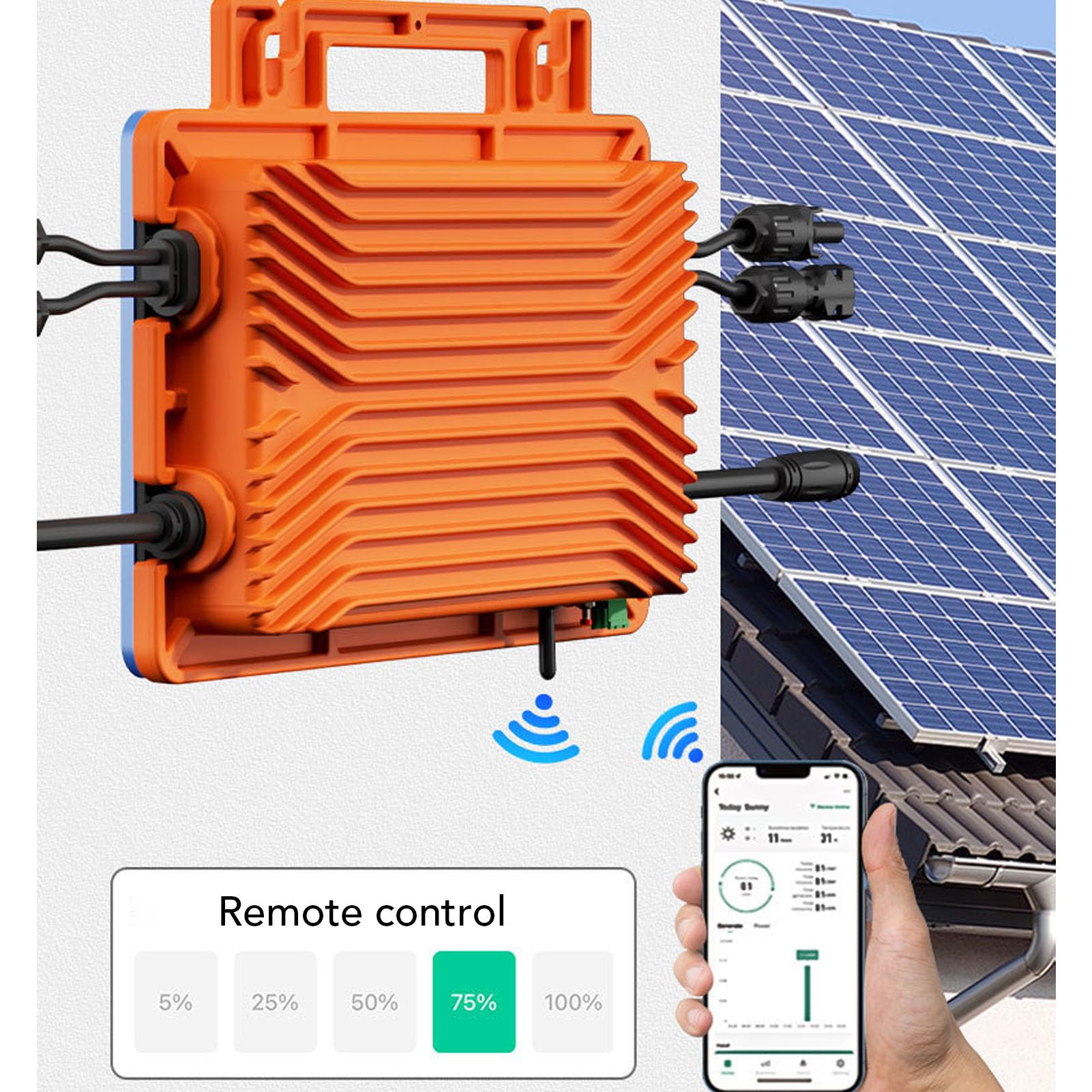 Micro Inverter Collegato Alla Rete Inverter Solare MPPT da 800 W con Controllo App Anti-inversione di Flusso (Spina UE 230V)