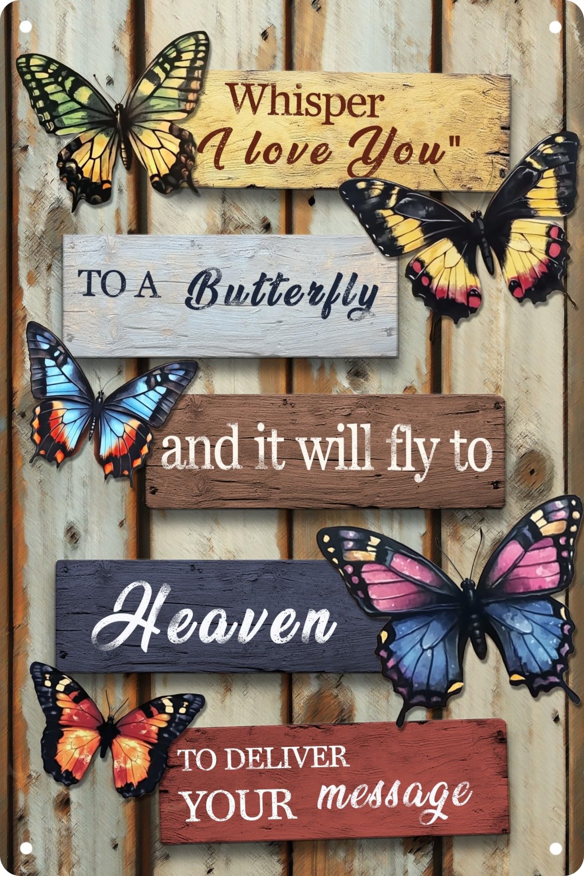 Funny Retro Metal Tin Sign Whisper I Love You To A Butterfly Bathroom Decor Poster Wall Art Vintage For Man Cave For Living Room Wall Home Decor 8x12