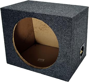 American Sound Connection Car Audio Single 12" Sealed Subwoofer Rear Angle Sub Box Enclosure 5/8" MDF Wood