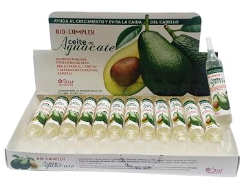 Bio Complex Avocado Oil Ampoules 12 Pack 0.61 oz Each, Deep Nourishing Hair Treatment for Hydration, Repair, and Strengthening