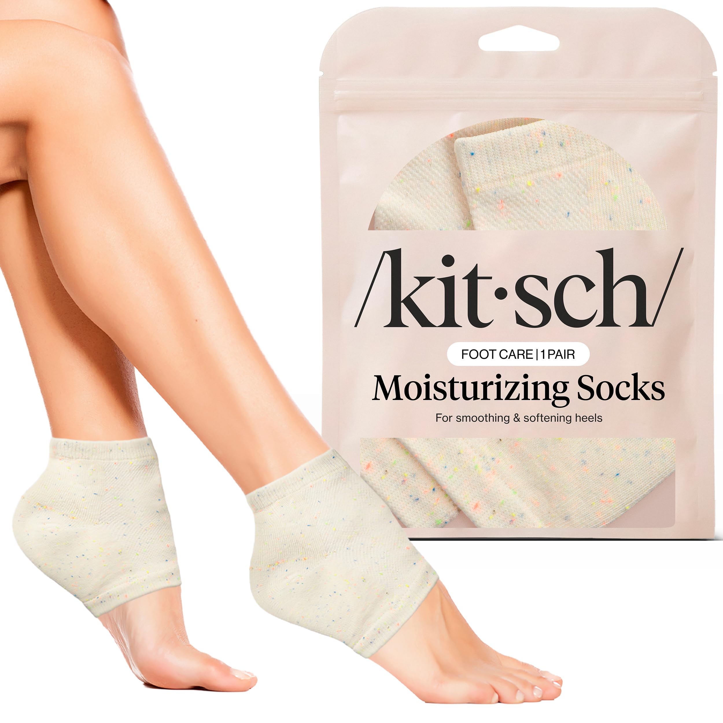 Kitsch Feuchtigkeitsspendende Socken für rissige Fersenbehandlung, isolierte Gel-Socken und feuchtigkeitsspendende Fersensocken für trockene, rissige Füße, für Damen und Herren, Spa- und Schlafsocken