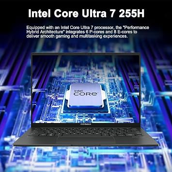 ASUS Zenbook 14 Designer Laptop 14 WUXGA Lumina OLED Touch (500nits HDR, 100% DCI-P3) Intel 16-core Ultra 7 255H (Up to 13 Tops) 16GB DDR5 512GB SSD for Work Business Win11 ICP Hub w/Copilot AI