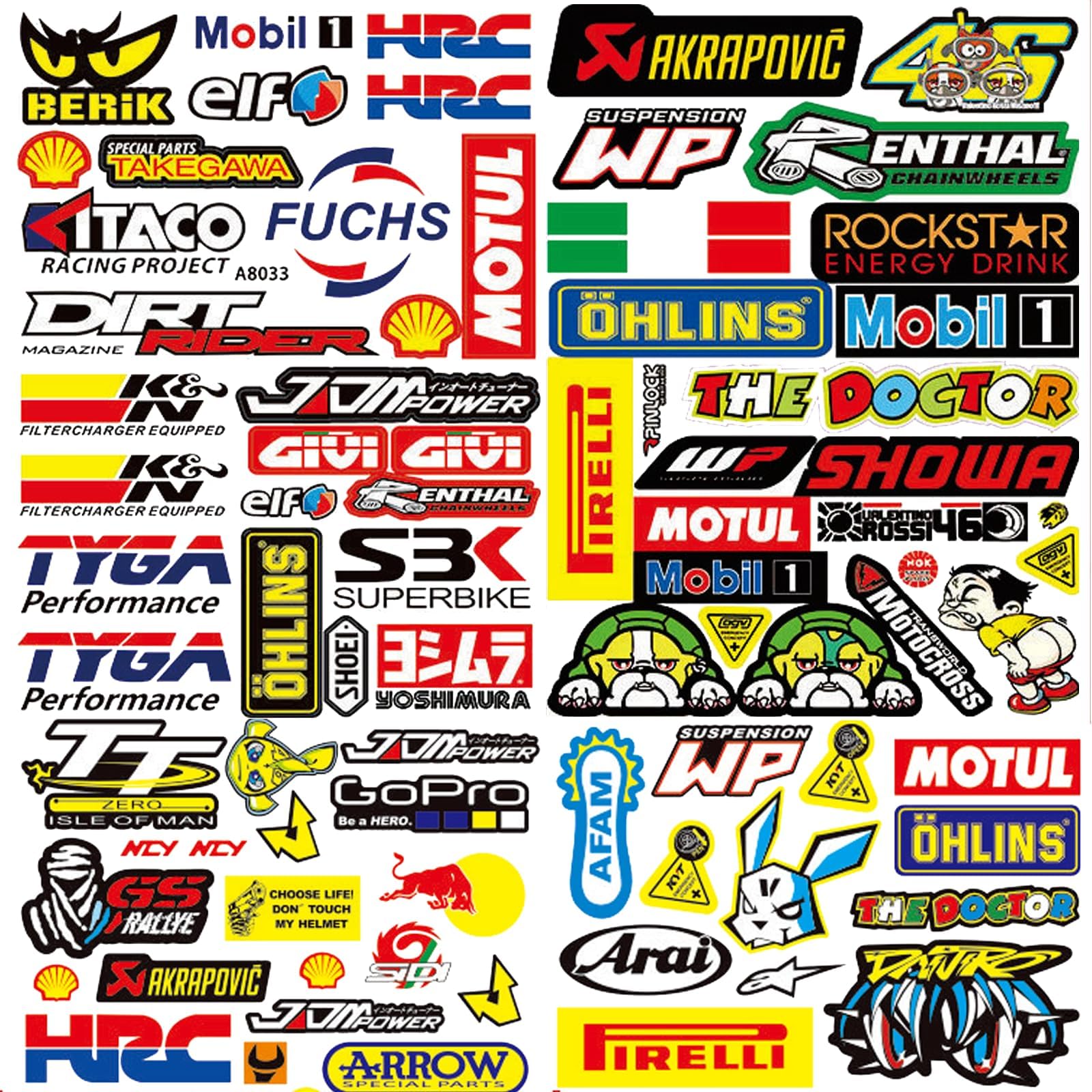 3 tipos de Pegatinas Moto Pegatinas Rally para Coche Pegatinas Casco Esqui Pegatinas para Motocross Apto Moto Scooter Pegatinas para Motos, Coches de Carreras, Cascos, etc (C)