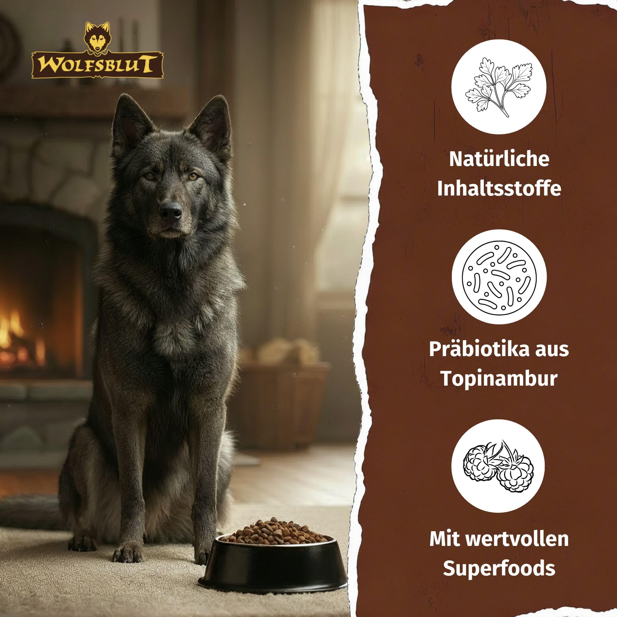 WOLFSBLUT – Dark Forest Adult | Trockenfutter mit natürlichen Zutaten und wertvollen Superfoods für ausgewachsene Hunde. Getreidefreies Alleinfutter ohne Zusatzstoffe im Beutel | 12,5kg Wild