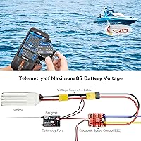 Vista 2 de Radiolink R8FG V2.2 - Receptor de giroscopio de 8 canales, 2 piezas, telemetría de voltaje de control de largo alcance de 2.4 GHz, 1,968.5 ft
