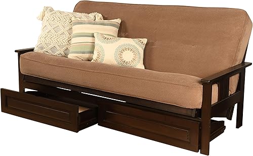 Miniatura 3 de MFD Futón Montana, Verde, Tela Madera, Marmont - Colchón, color café