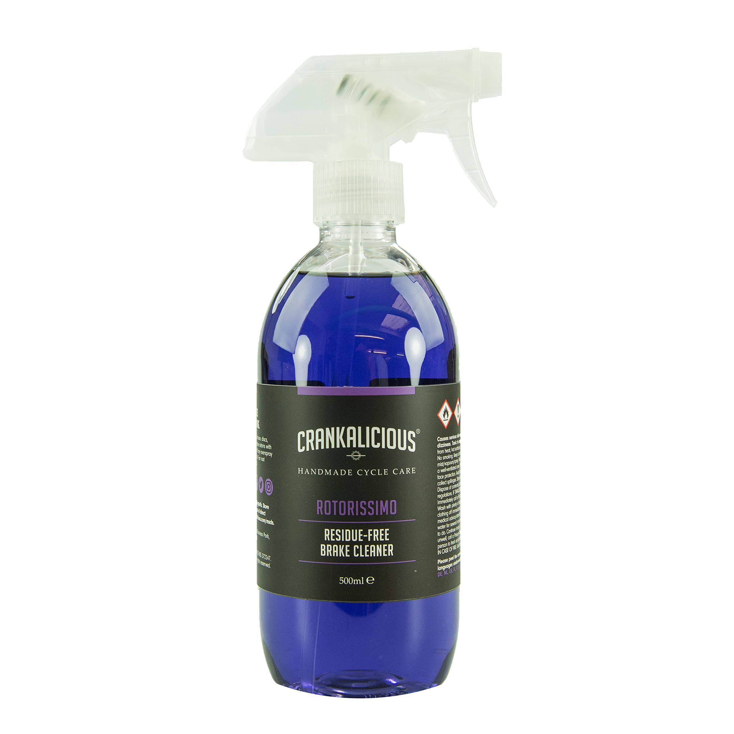 Crankalicious Cycle Care - Rotorissimo Residue Free Brake Cleaner - perfectly cleans all disc, and rim, type bicycle brakes - 500ml
