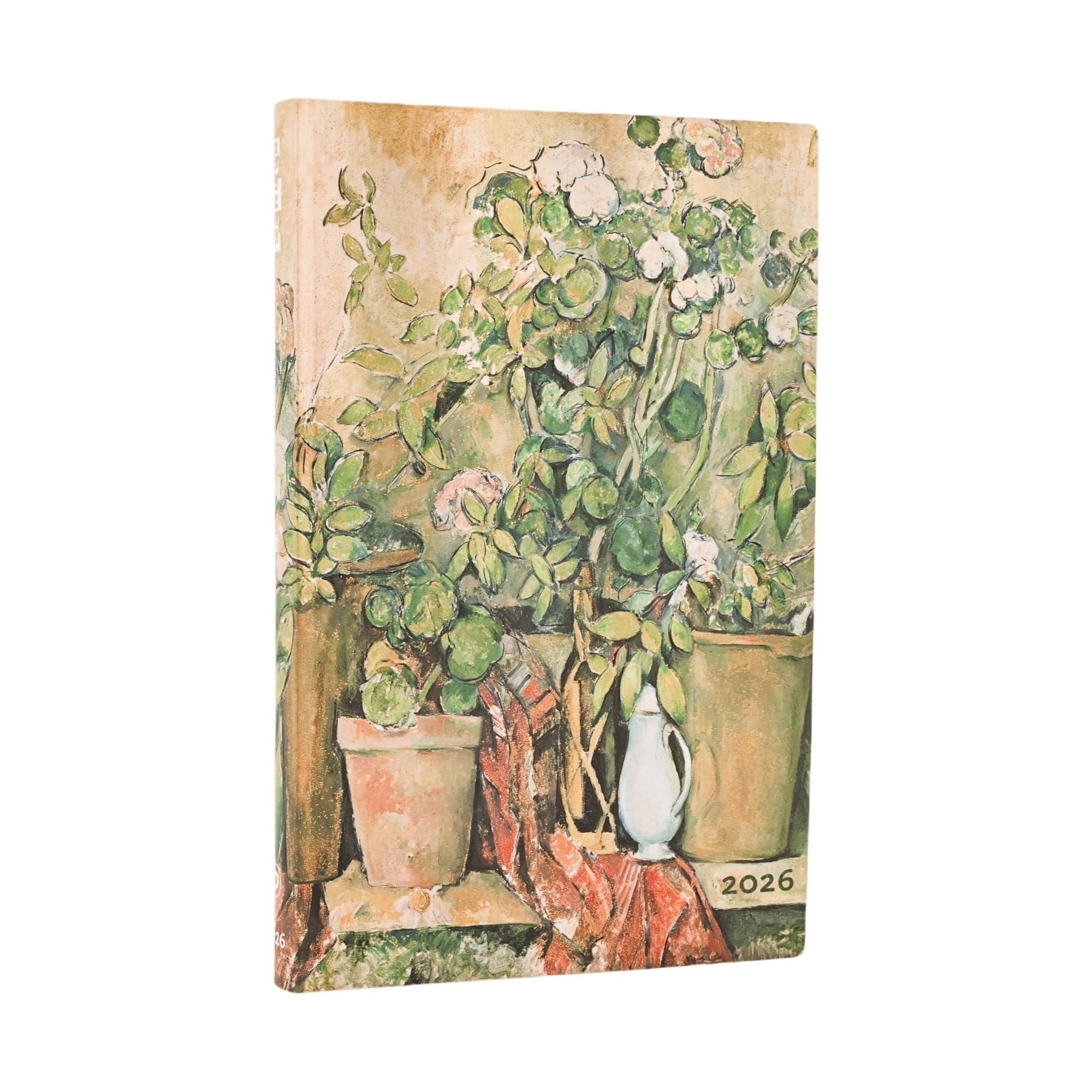 Paperblanks 2026 Cezannes Terracotta Pots and Flowers, Cezannes Terracotta Pots and Flowers, 12 Month Calendar, Flexi, Maxi, Day Overview, Elastic Band Closure, 400 Pg, 80 GSM