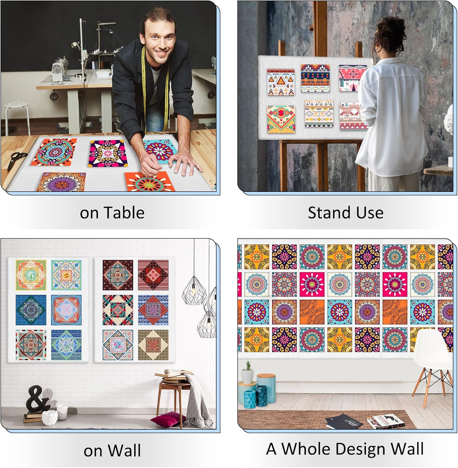 BXI Quilt Design Wall, Thick Sturdy Flannel Quilters Design Board, 31.5 x 23.6 x 0.6 inches, 4 Pcs, Portable Quilting Wall Panels Hold Fabric Firmly, Sewing Quilting Supplies for Quilt Block Projects