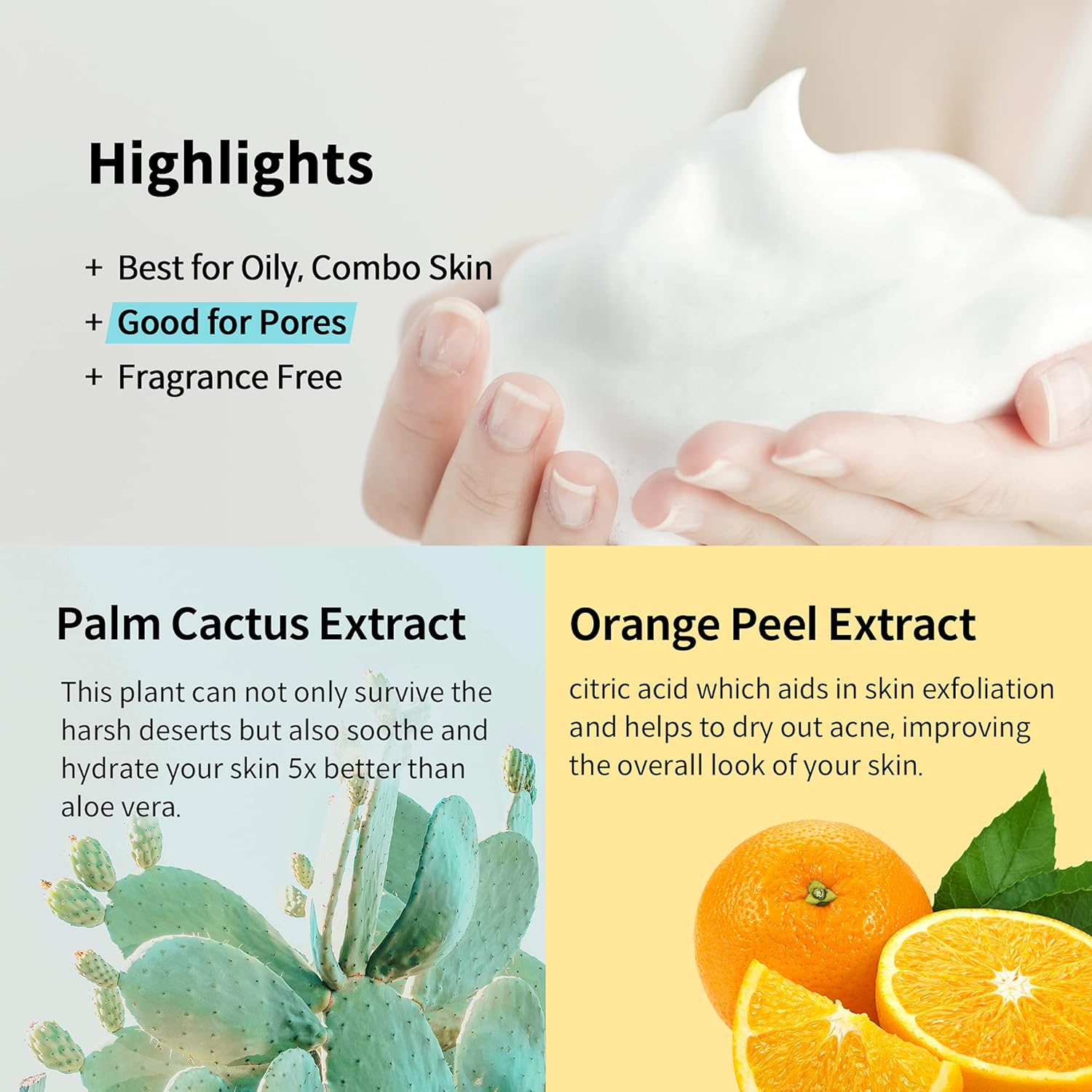 YADAH Bubble Deep Cleanser (5.07fl oz) - Vegan Foaming Cleanser, Soothing, Moisturizing, Clear Impurities. Korean Skin Care. Cactus, Orange Peel. - Image 3