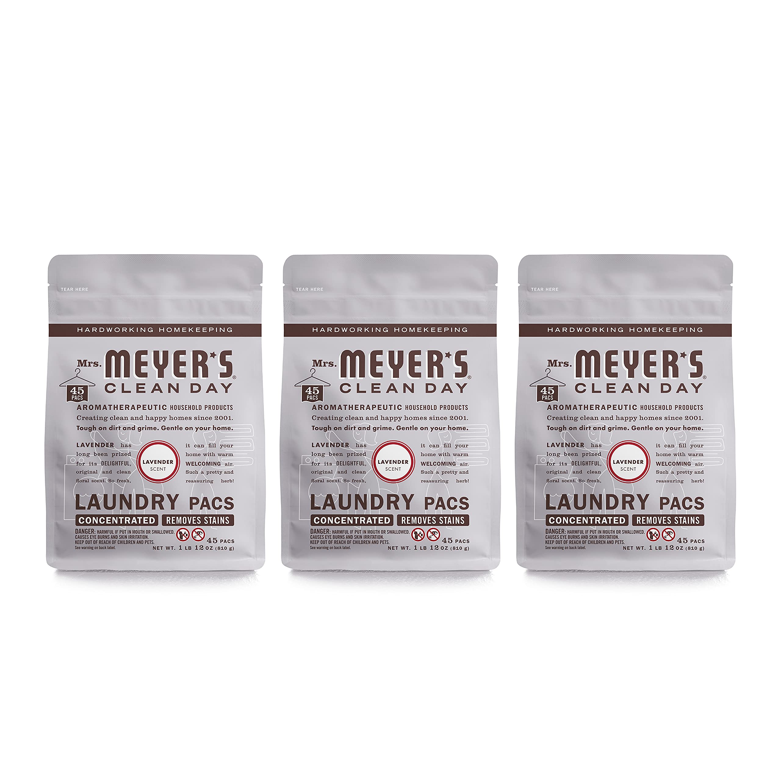 MRS. MEYER'S CLEAN DAY Automatic Dishwasher Pods, Lavender, 20 Count - Pack of 3 (60 Total Pods)