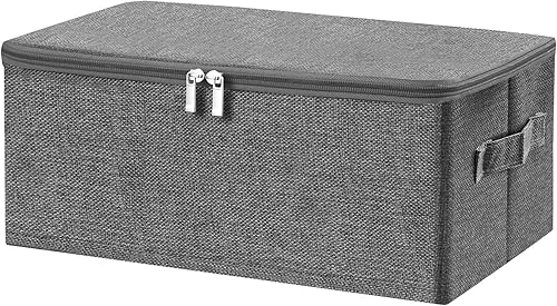 ANMINY - Cubos de almacenamiento con tapas con cremallera de 13 cuartos de galón, cajas de almacenamiento de tela con tapa, cestas, cubos con asas,