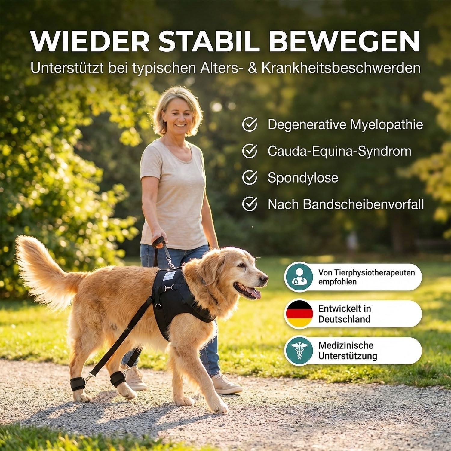 FlexiPander - Arnés de Entrenamiento para Perros con Problemas en la Cadera y en Las Patas traseras XL