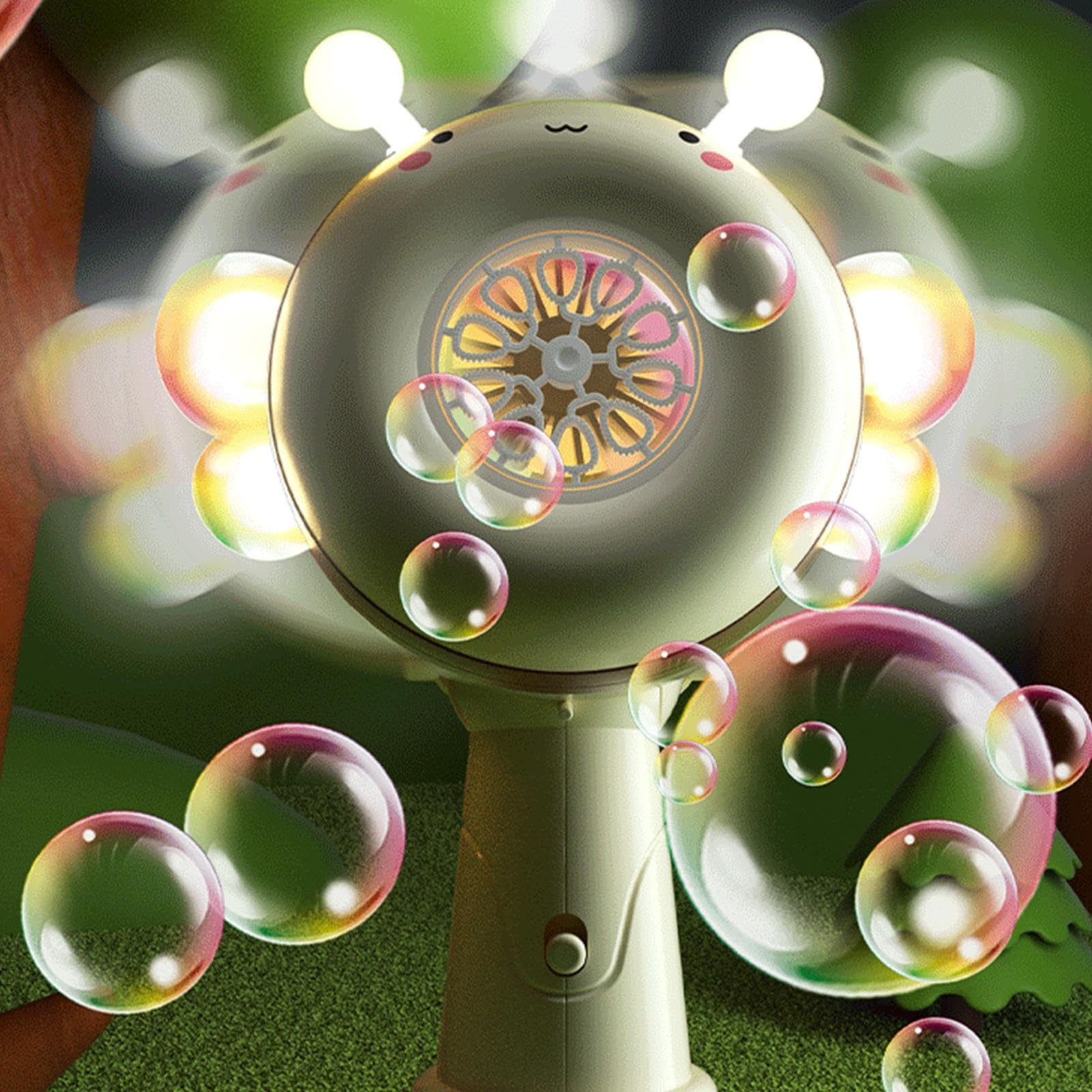 Machine à Bulles Portable Avec Lumières LED – Rechargeable USB, 400 Ml, 20-30 Min D’autonomie – Pour Fêtes Et Extérieur !