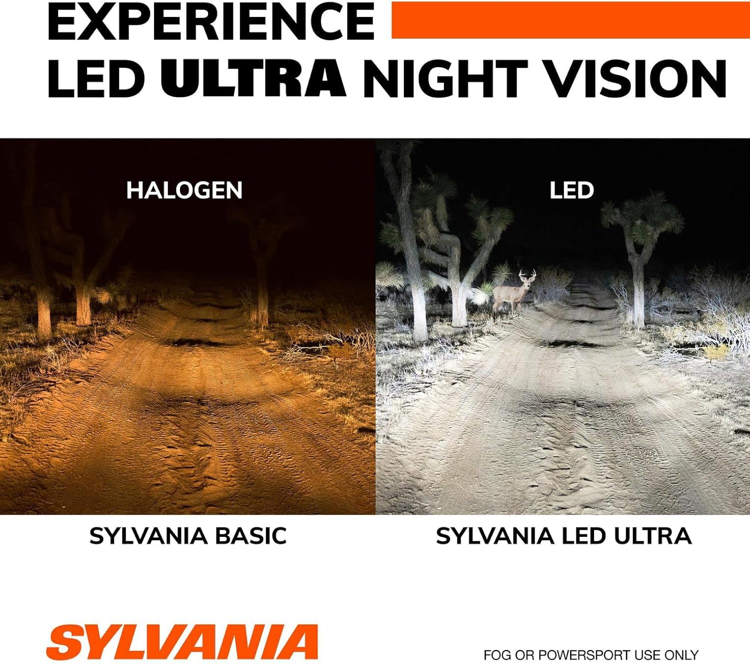 SYLVANIA 9003 LED Ultra - Fog Lights For Cars and Trucks - Headlight Bulbs for Off Road Powersports - 6000k Cool White LED Light - Maximum Lifespan - No Polarity - DIY Upgrade