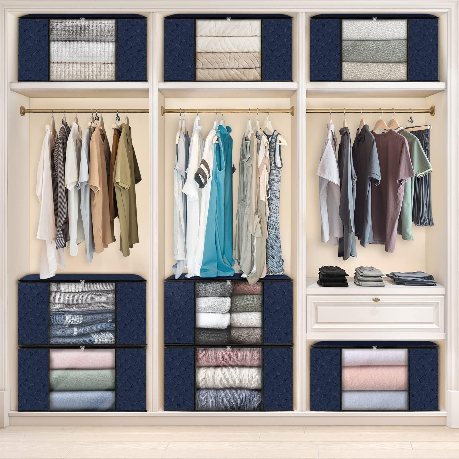 Fab totes Confezione da 3 organizer pieghevoli in tessuto