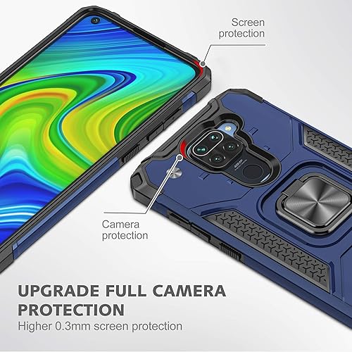 Miniatura 7 de Asuwish Funda de teléfono para Xiaomi Redmi Note 9Redmi 10X 4G con protector de pantalla de vidrio templado y soporte de anillo soporte delgado