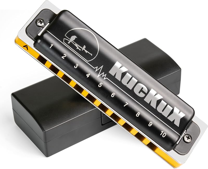 Diatonic Harmonica of A Key,Blues Mouth Organ 10 Holes 20 Tones, Reed of Phosphor Bronze, ABS Combo, Easy-Clean Cover, Blues Harp for Adult, Beginner