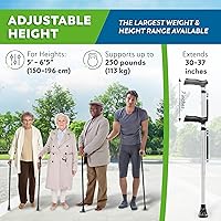 Vista 6 de HONEYBULL Walking Cane for Men & Women – Foldable, Adjustable, Lightweight Cane with Air Cushion Tip for Stability & Ergonomic Grip, Heavy Duty