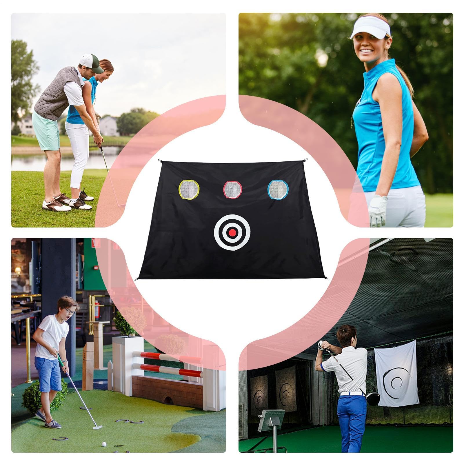 Red De Golf Diana | Red De Entrenamiento Golf | Herramienta De Chip Y Drive Con Accesorios Prácticos Interiores Exteriores Para Hombres Y Papá