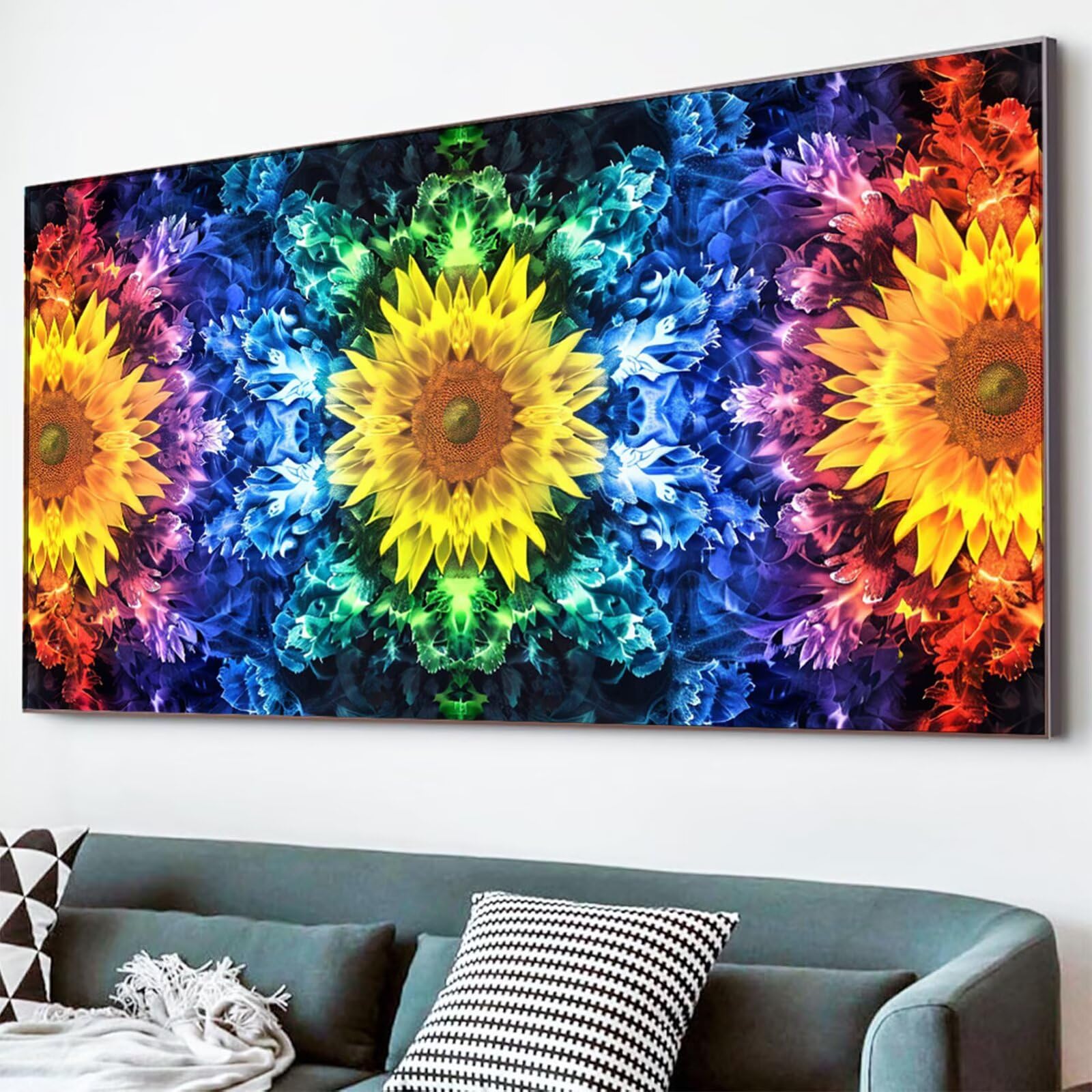Diamond Painting Anlage Diamond Painting Erwachsene Mandala Bastelset Kinder ab 6 Jahre Mosaikherstellung Kreatives Geschenke für Mädchen Anfänger,Diamant Strass Arts Craft Zimmer Deko 70x140cm Y5-985