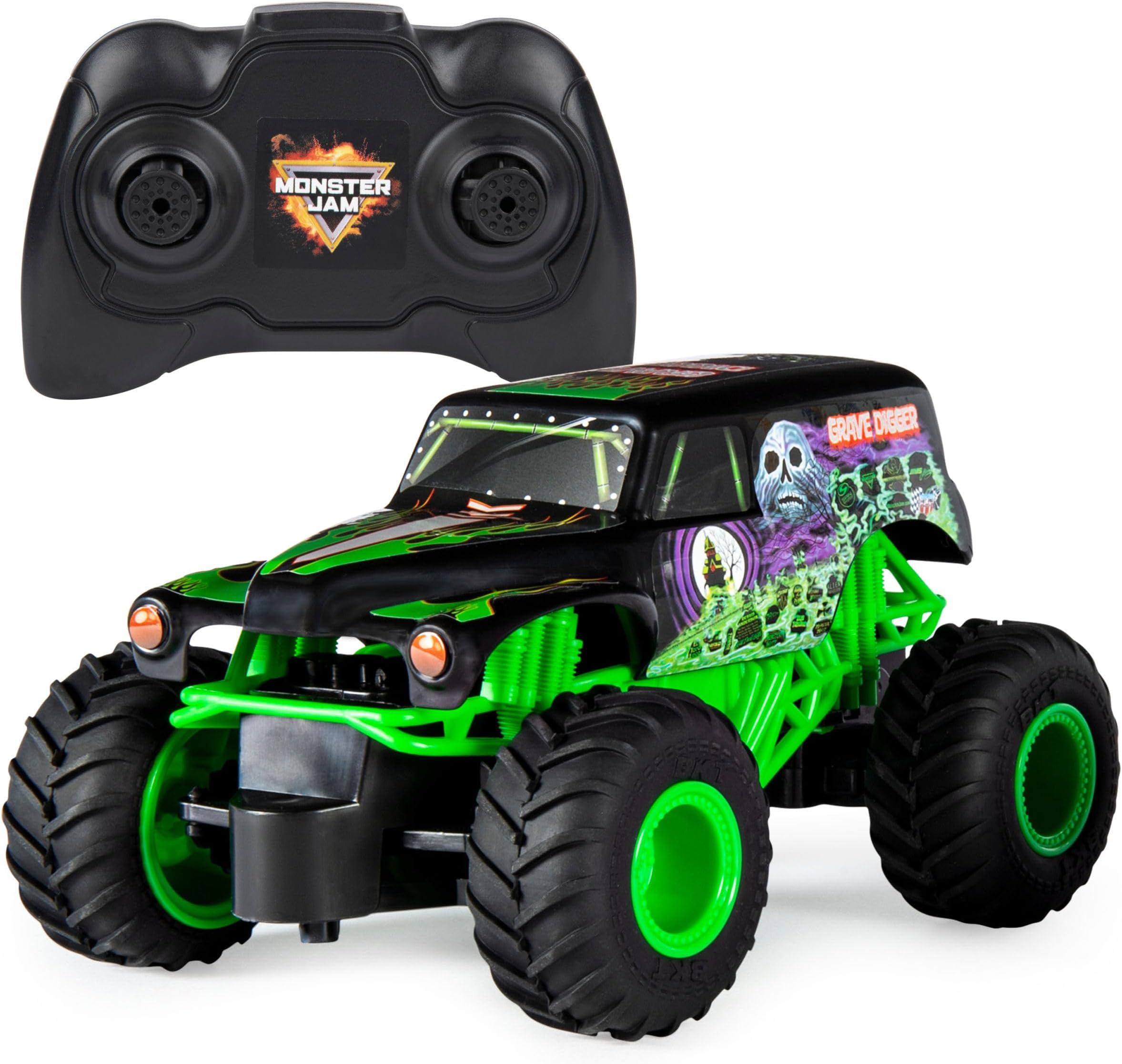 Monster Jam (Grave Digger) - Monster Jam, Official Grave Digger Remote Control Monster Truck, 1:24 Scale, 2.4 GHz, for Ages 4 and Up | Remote Control Truck Toy, Durable Construction, Authentic Design, Easy to Use Remote, Pretend Play Gifts for Kids Ages 4+