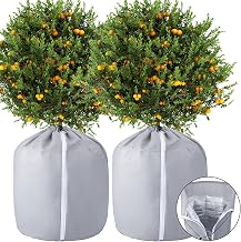 Pack of 2 Thermal Pot Protectors for Plants 70 x 65 cm Potted Plants Protective Bag | Winter pot protection bag with drawstring for frost protection, plant pots, plant pots from frost and moisture