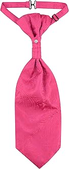 Vesuvio NapoliPreTied ASCOT Solid PAISLEY Color Cravat Men's Neck Tie 21 Colors