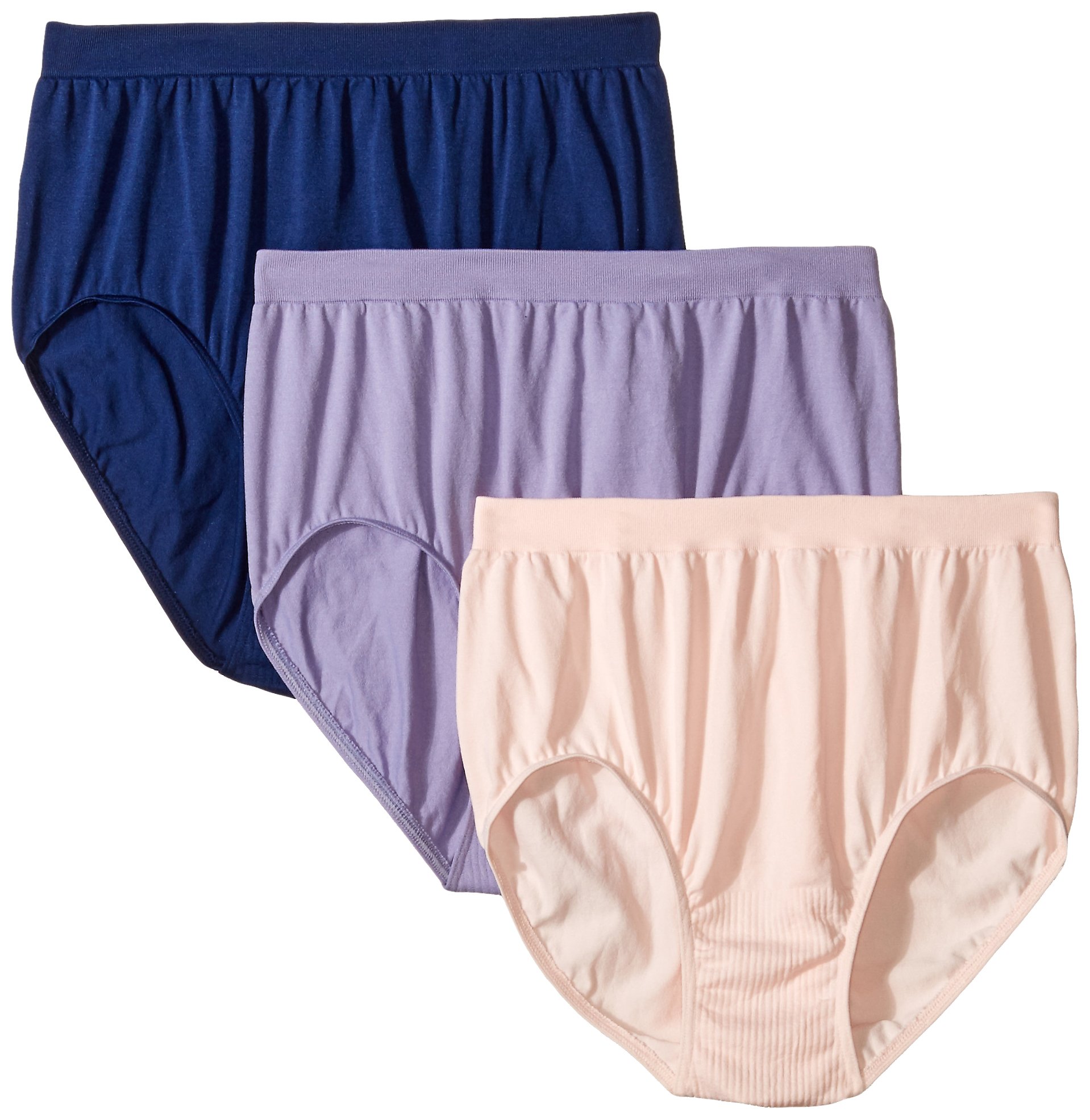 BaliWomen's Comfort Revolution Seamless Underwear Brief Pack, Panties, Microfiber Stretch Underwear for Women, 3-Pack