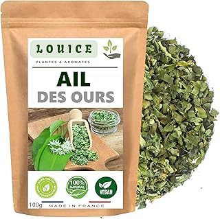 Ail des Ours Séché 100g – Feuilles Naturelles et Sauvages – 100% Pur & Sans Additifs – Idéal pour Sauces, Pestos, Salades et Marinades – Sachet Refermable – Marque LOUICE