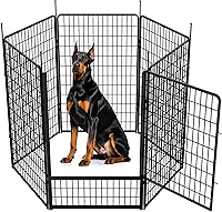 Vista 35 de SunsGrove Corralito para perros al aire libre, resistente de 32 pulgadas, 8 paneles, corralito para perros pequeños y medianos, cerca para perros