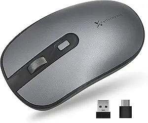 X9 Performance Dual USB C Mouse Wireless with USB-A and Type C Receiver - Multi Device - 2.4G RF USB Type C Wireless Mouse for MacBook Pro/Air, Apple Mac, iMac, Laptop, PC Computer - Space Gray