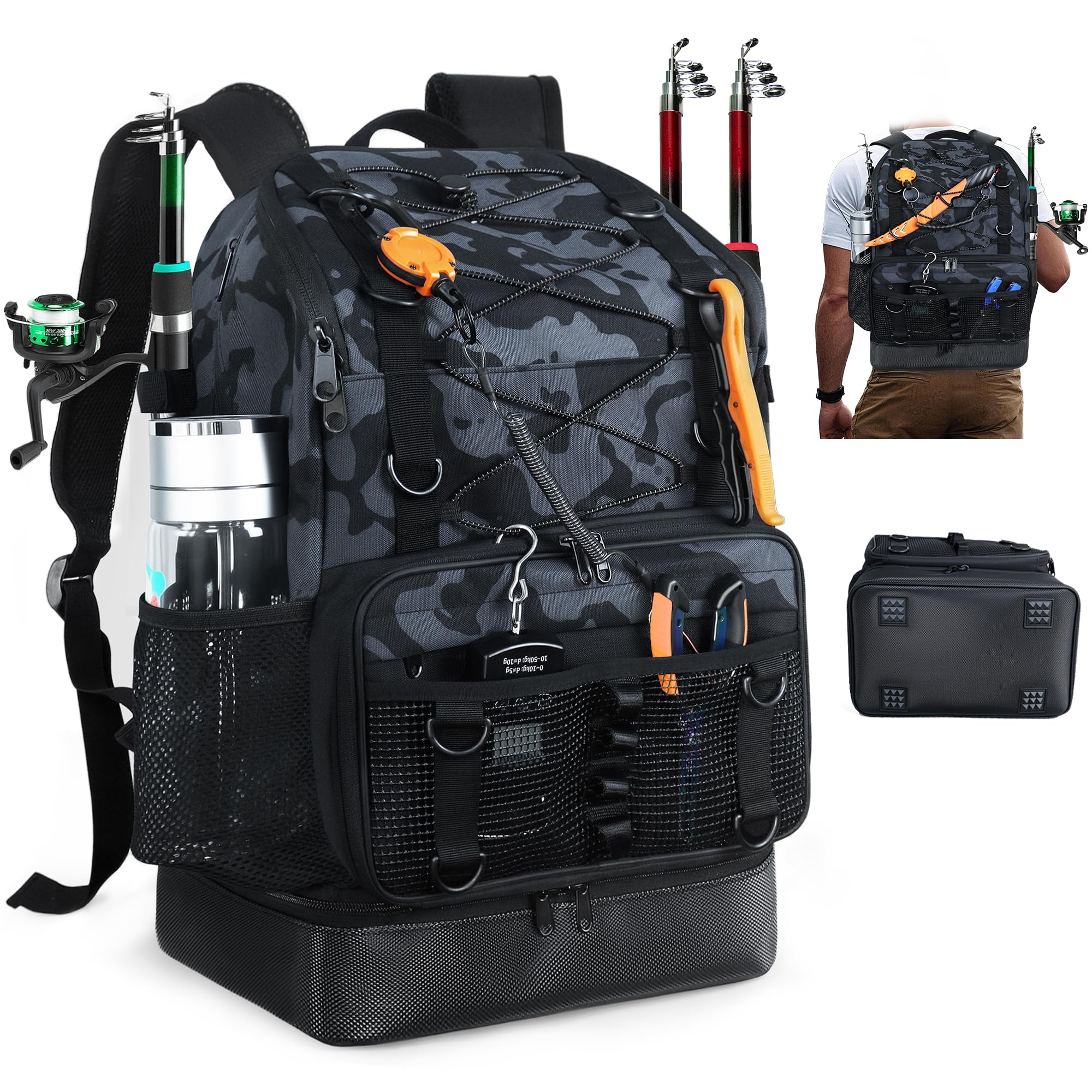 Fishing Backpack with Tackle & Rod Holder - 30L -10 Fishing Backpack with Tackle & Rod Holder - 30L -10