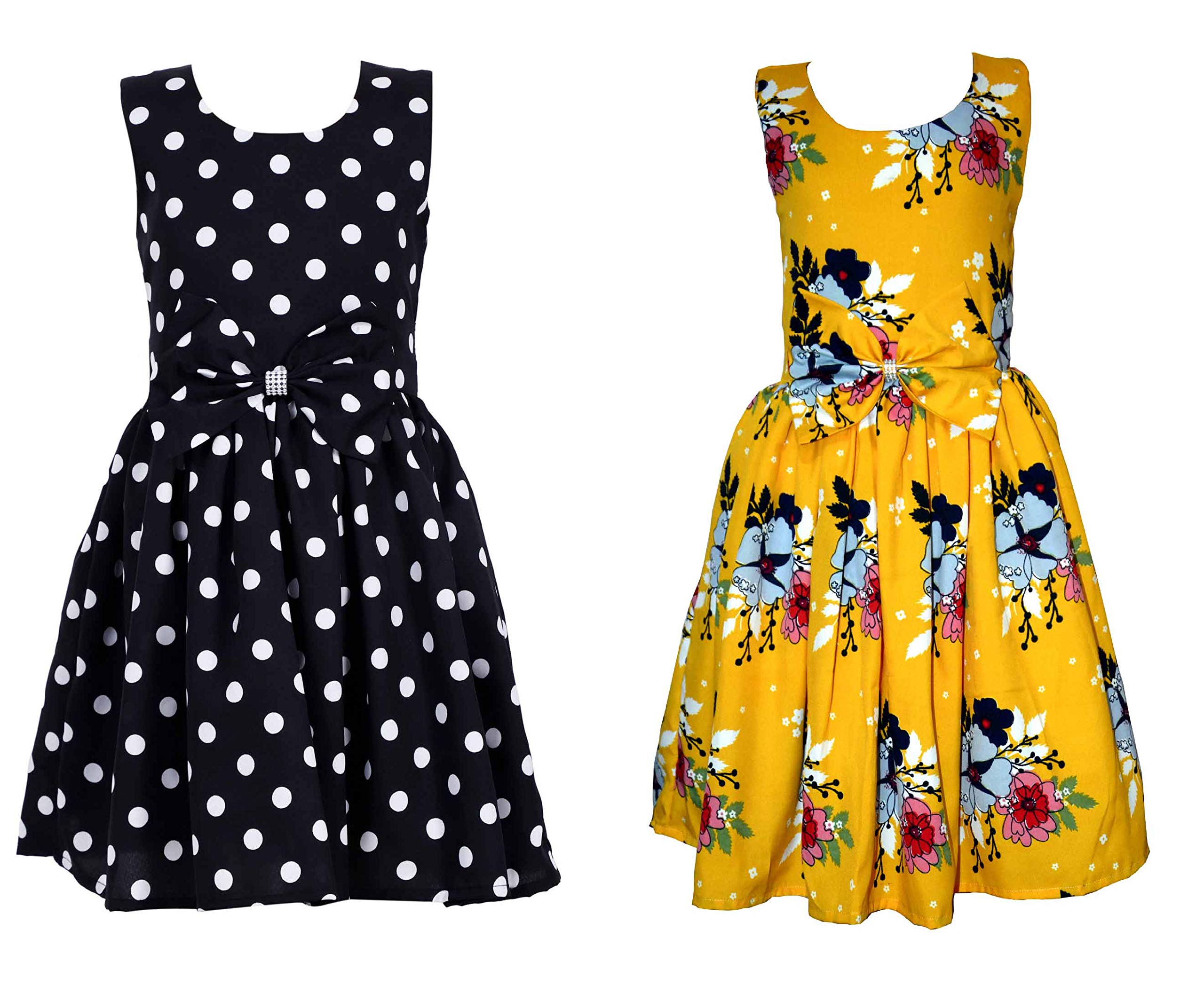 Casual Frock for Baby Girls,Blue Printed and New Blue Printed,Pack of 2