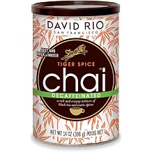 Tiger Spice Decaffeinated Chai Tea Latte Mix, 14 Oz, Decaf Black Tea, Organic Spices, Dairy Free, Serve Hot or Cold, Just Add Water or Milk, 14 Servings