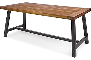 Christopher Knight Home Carlisle Outdoor Dining Table with Iron Legs - The...
