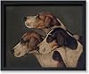 Poster Master Vintage Three English Foxhounds Poster - Retro Dogs Portrait Print - Moody Art - Dog Art - Gift for Men, Women & Animal Lover - Decor for Bedroom or Living Room - 11x14 UNFRAMED Wall Art