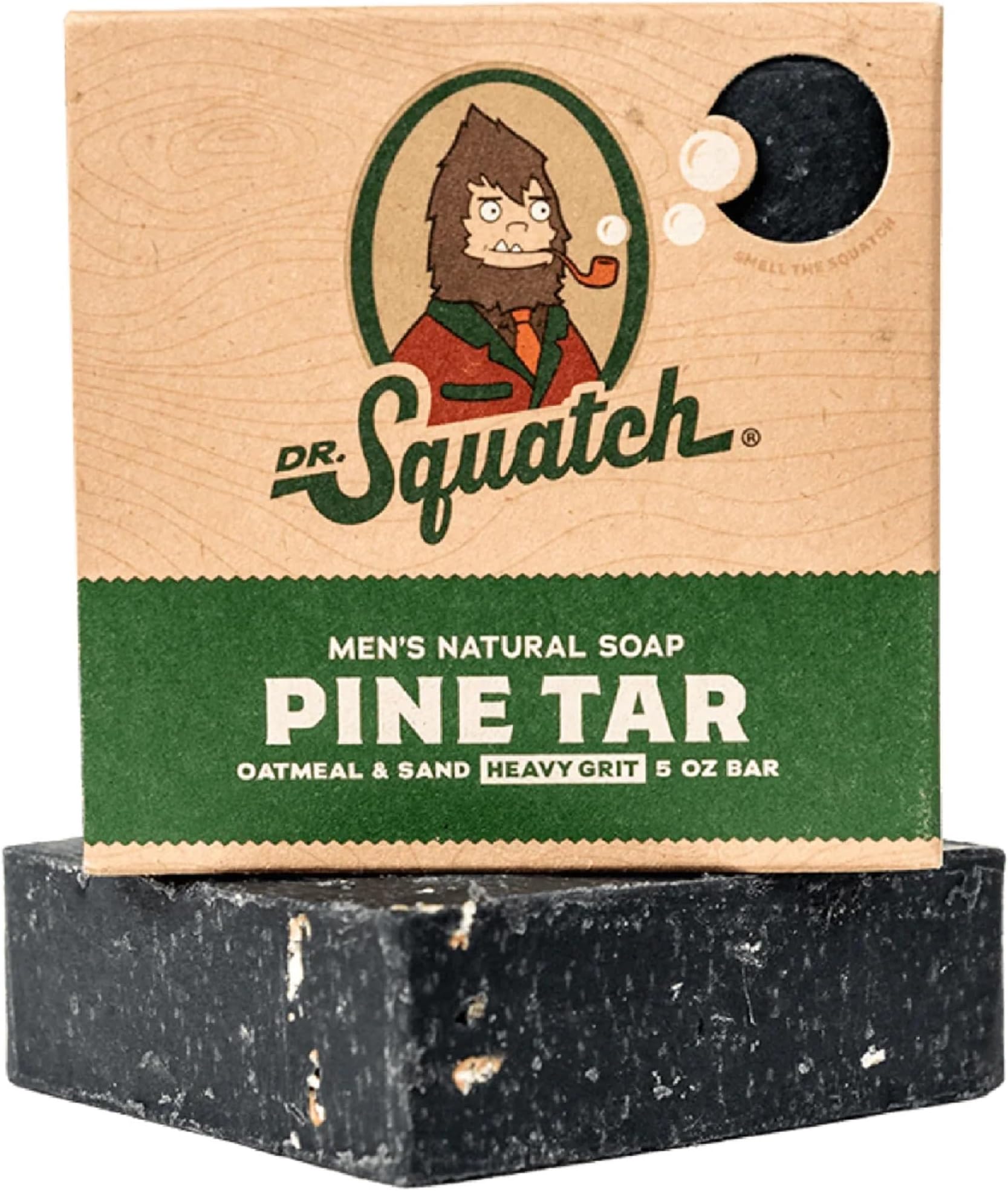 Dr. Squatch All Natural Bar Soap For Men With Heavy Grit, Pine Tar 5 Ounce (Pack Of 1) Pine
