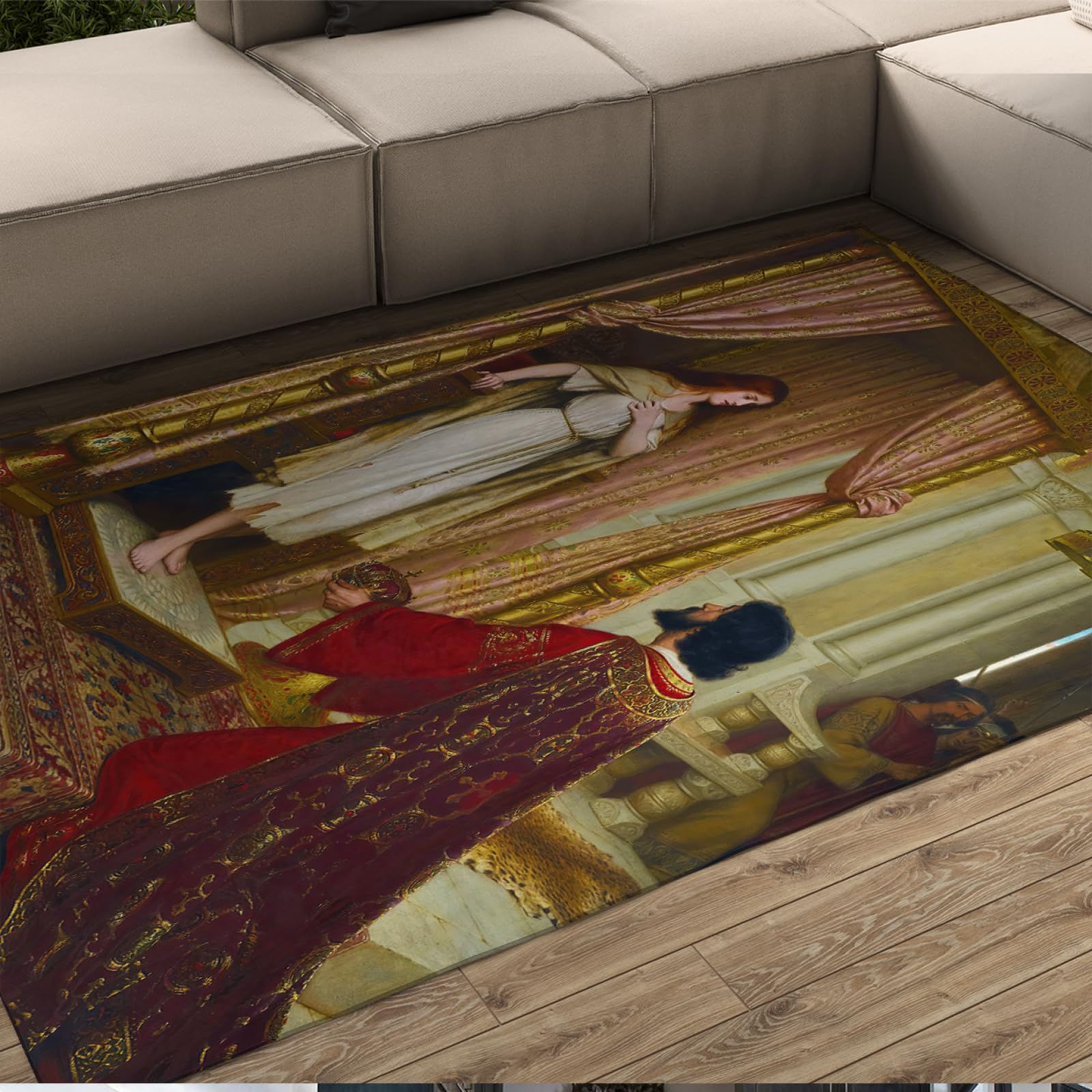 Tapis esthétique pliable Edmund Leighton 180x300cm anti-pli pour salon