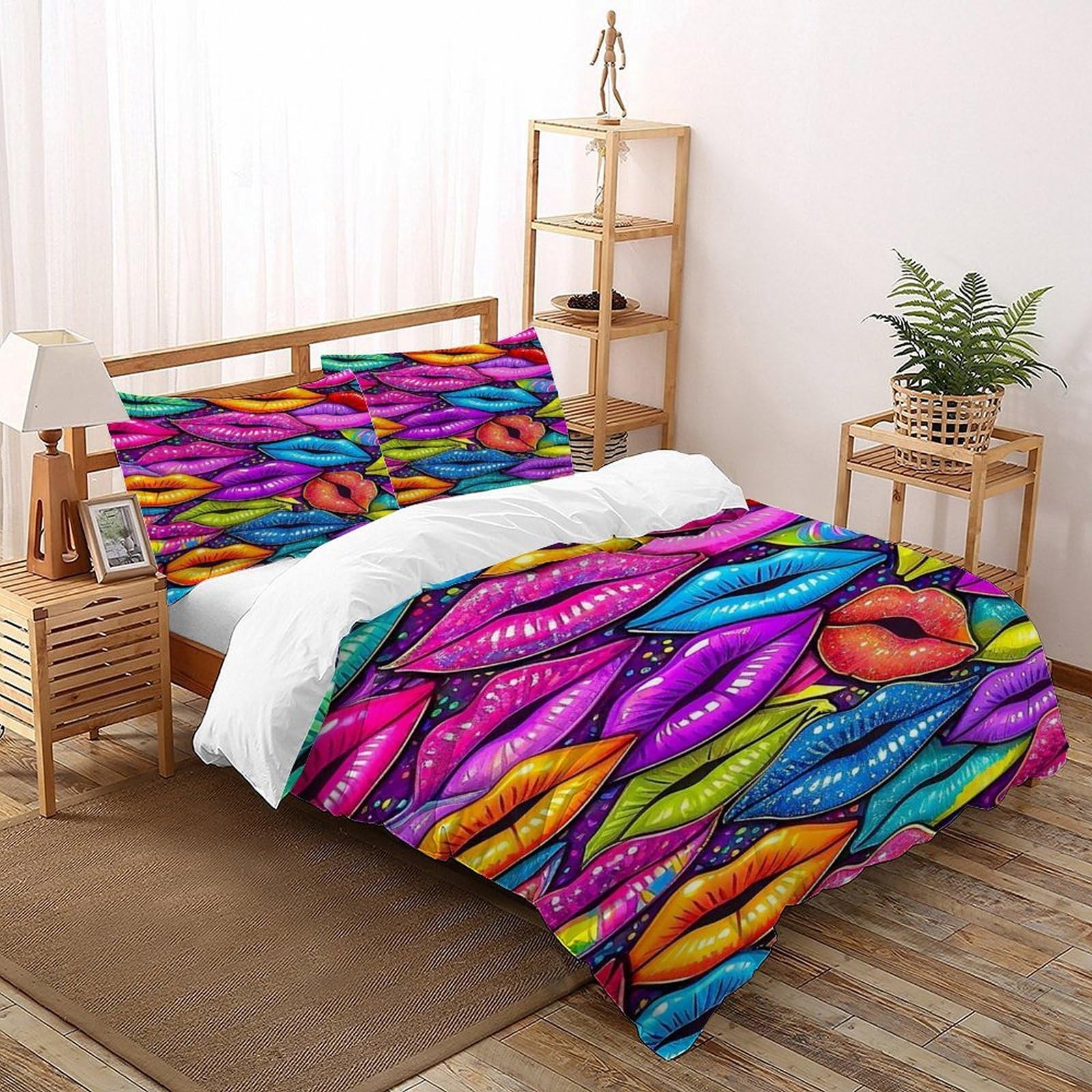 Parure de couette lèvres gothique 200x200 lit adulte et enfant