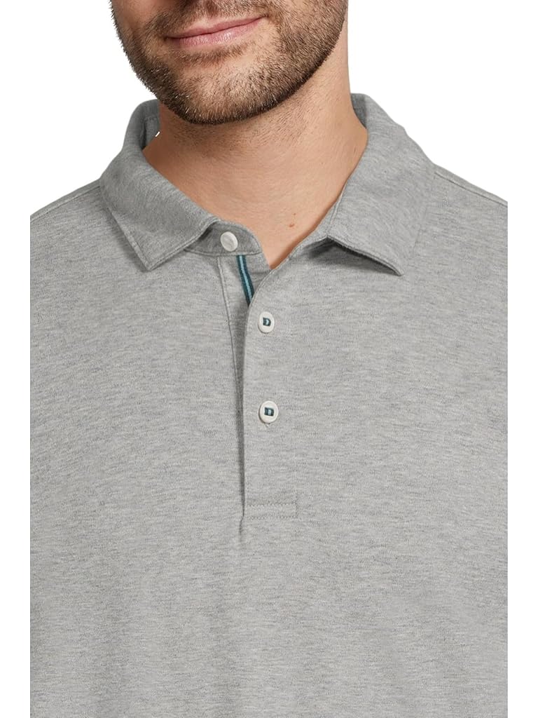 Gray UNTUCKit Long Sleeve Wrinkle Free Damaschino Polo