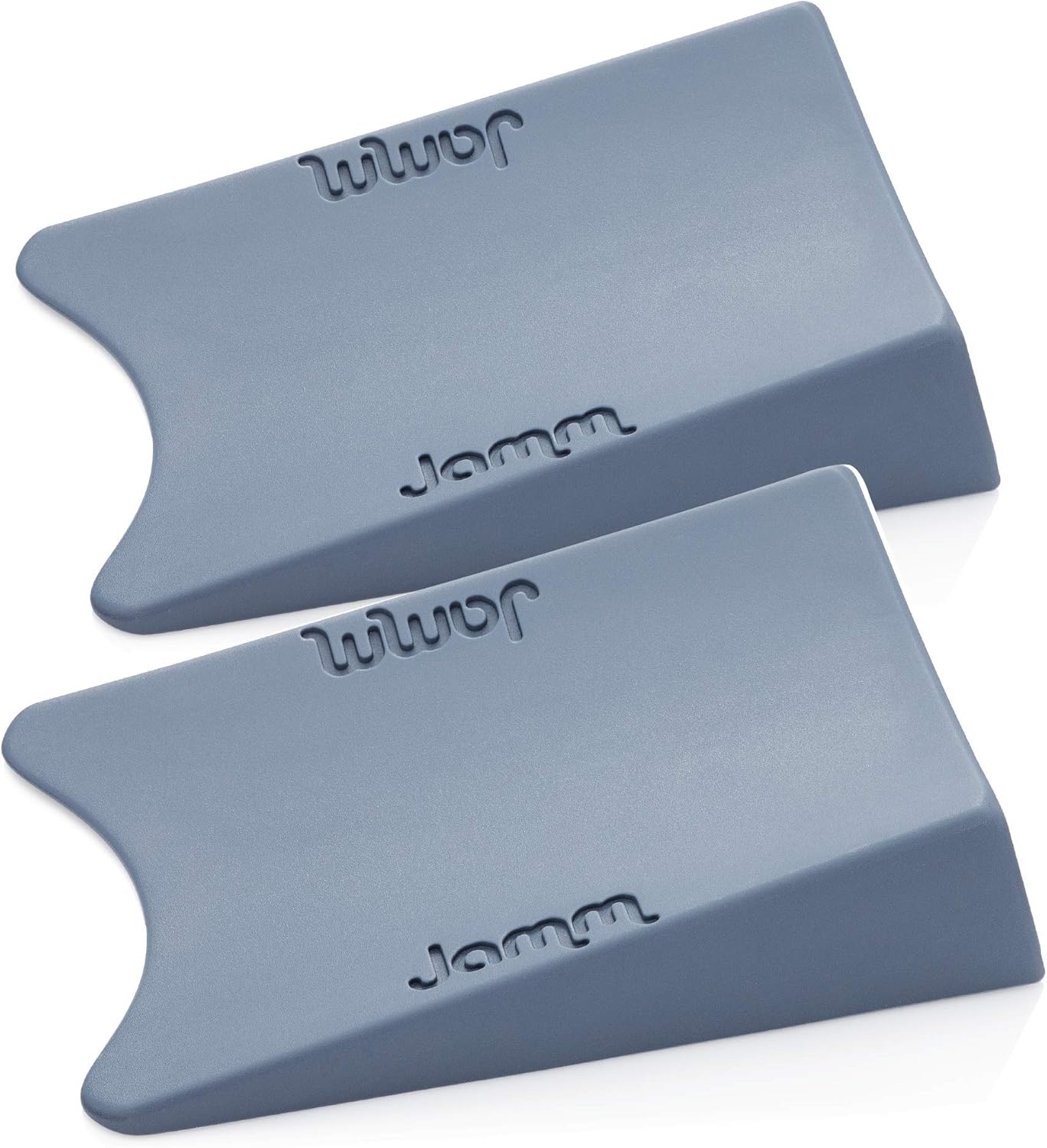 Jamm Door Stopper | Door Stop Wedge Holds Doors Open in Both Directions | Premium Non Rubber Non Slip Hardware | Standard Size | Dusky Blue - 2 Pack