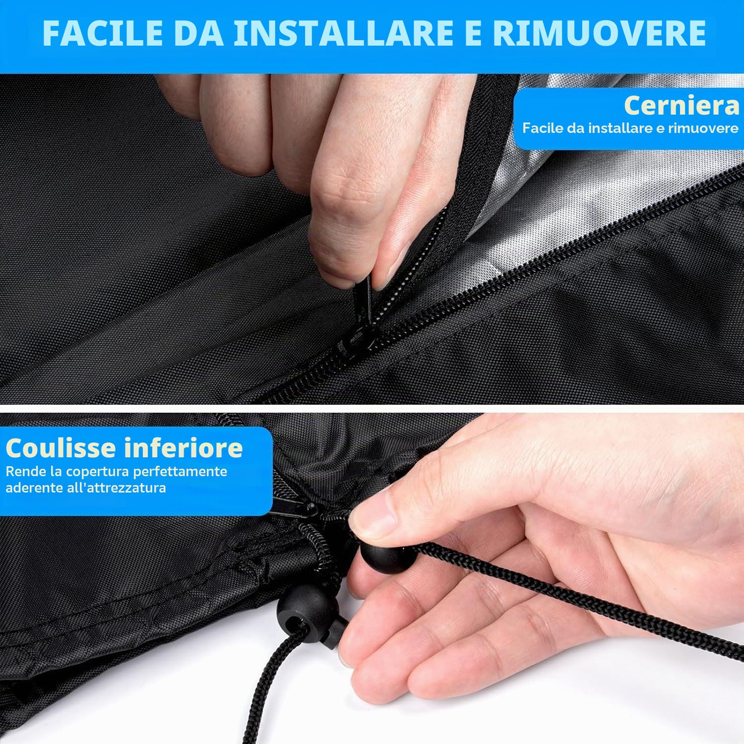 HoldOneLight Copertura impermeabile per attrezzatura da palestra all'aperto, con cerniera, per squat, sollevamento pesi, attrezzatura per allenamento in palestra domestica, 162,6 cm di larghezza x