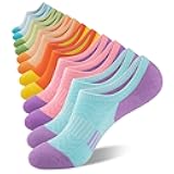No Show Cotton Athletic Socks for Women - Low Cut, Ankle No Slip, Invisible Running Cushioned - 6 Pairs