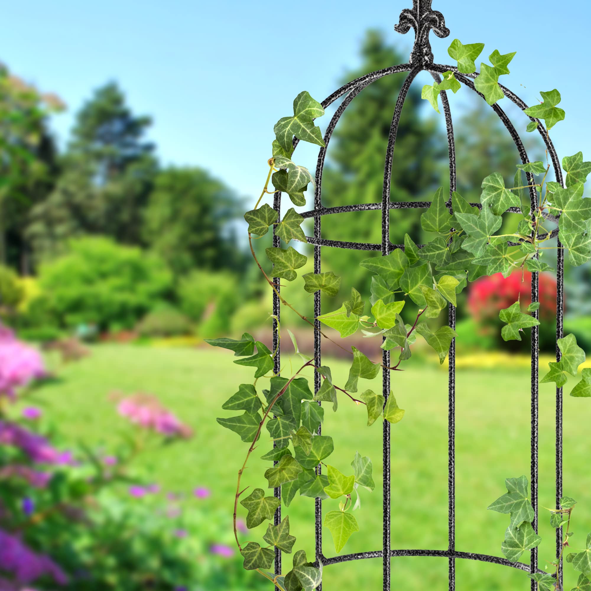 KADAX Support De Jardin Pour Fleurs Support Pour Plantes En Métal 75cm Pince 3 Pcs