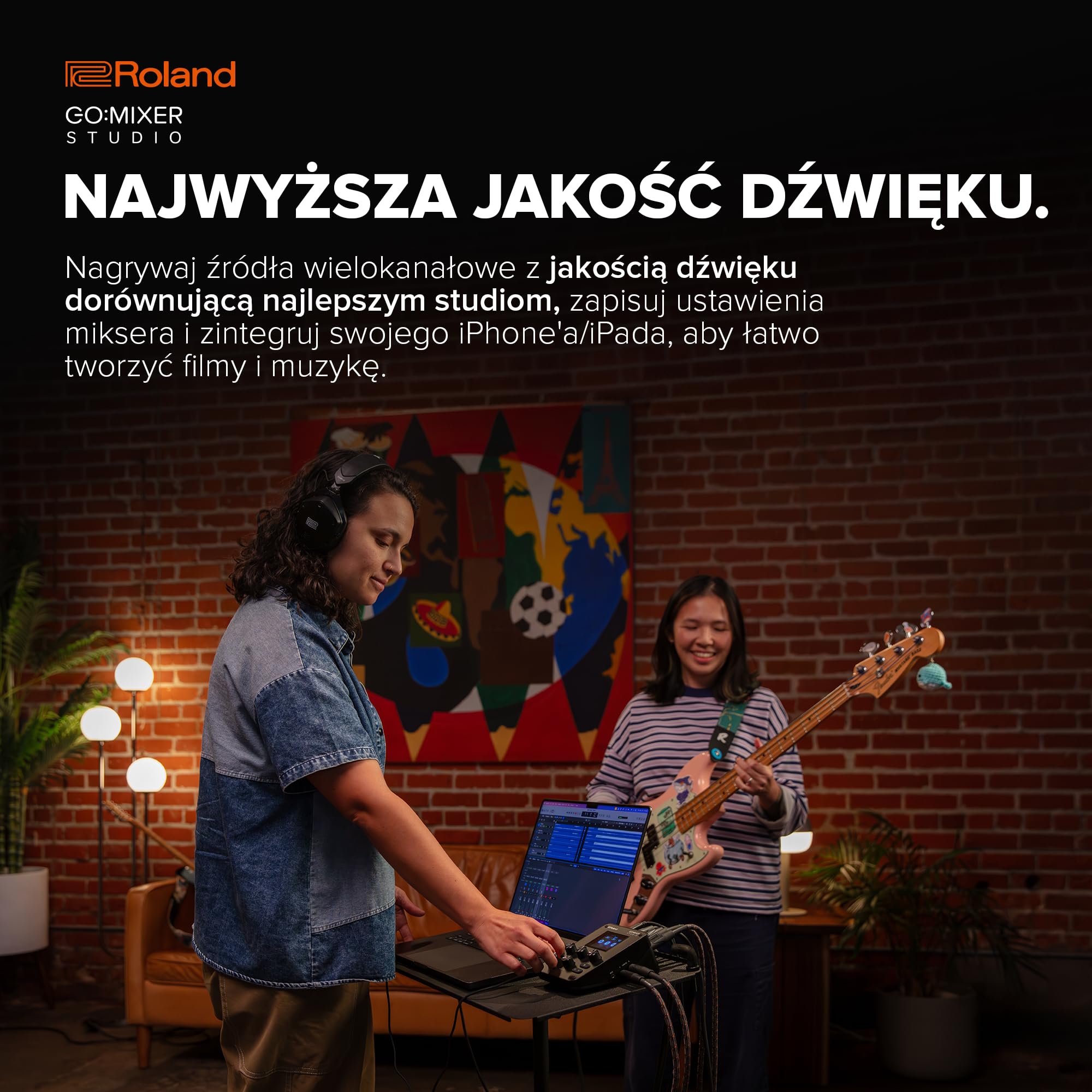 Roland GO:MIXER STUDIO | Przenośny wielokanałowy mikser i interfejs audio | Idealny dla twórców treści i muzyków | Jakość dźwięku na poziomie studyjnym | Wbudowane efekty