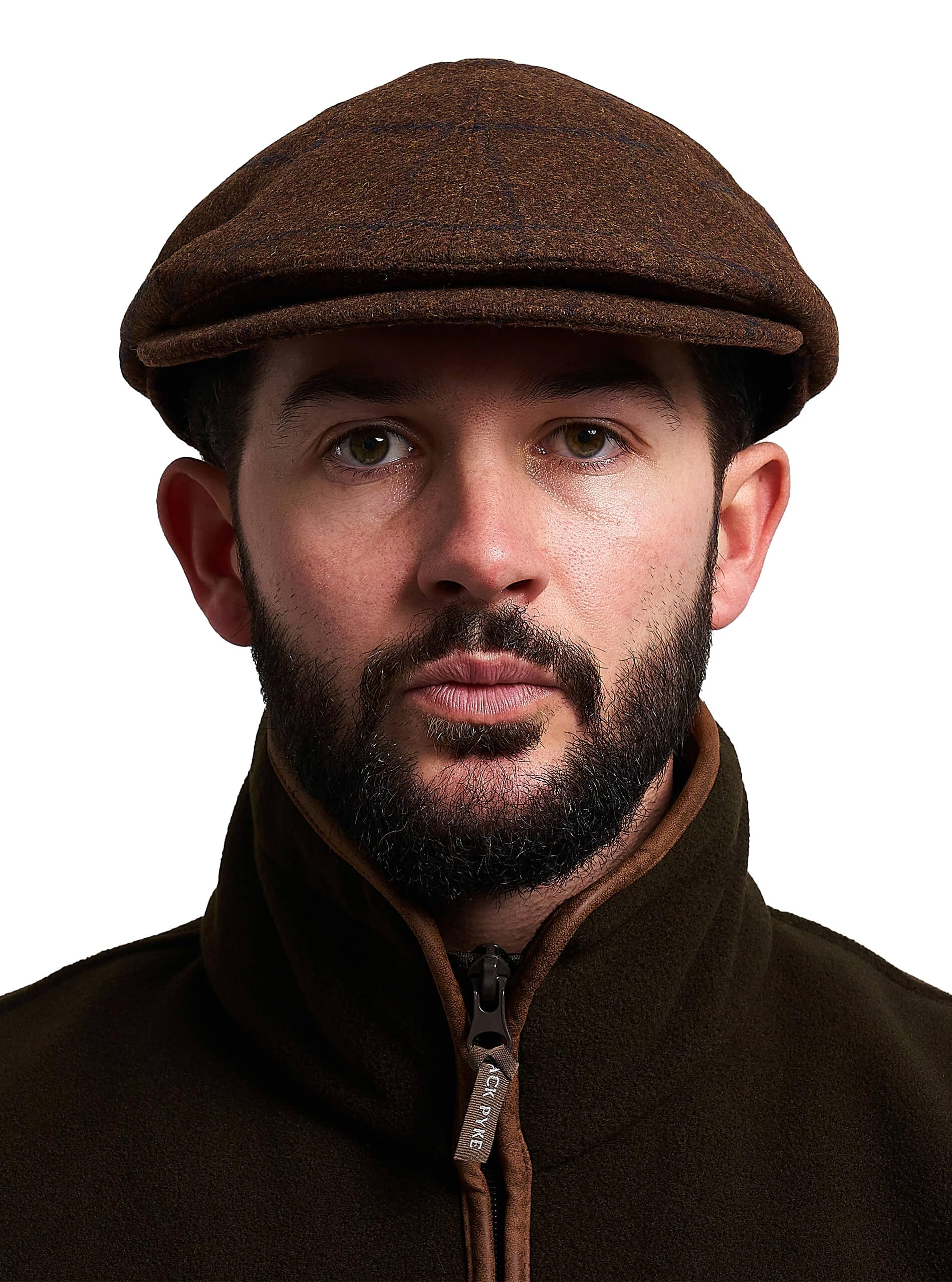 JACK PYKE Newsboy Flat Cap Brown Tweed 58cm