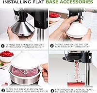 Vista 4 de Zulay Kitchen Puplerizer Exprimidor de hierro fundido 9 en 1, exprimidor manual de servicio pesado fácil de limpiar con accesorio prensatelas